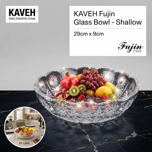 Fujin glass bowl shallow - glass,