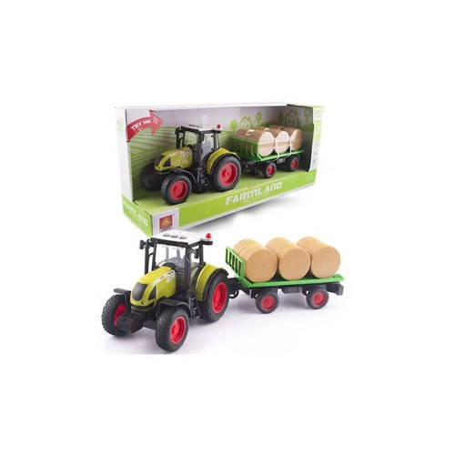 Tractor with hay bale - tractor, trailer