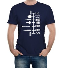 SpaceShip Timeline T-Shirt - Space Stars Science Sci Fi Retro Cool Movie TV