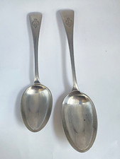 Antique 2x c1900 Boer War Silverplated Hertfordshire Yeomanry Regimental Spoons