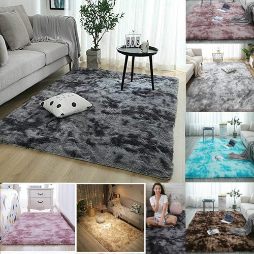 Two tone fluffy rugs non - rugs, slip