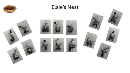 Black glitter alphabet letter - black,