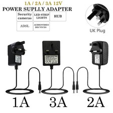 Power Supply Adapter 100-240V AC to DC 12Volt Power Supply 5.5mm x 2.5MM UK Plug