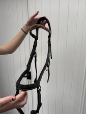 Rose Gold Micklem Brown Leather Bridle