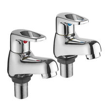 Mira Assist Basin Pillar Taps Polished Chrome Pair Easy Grip 