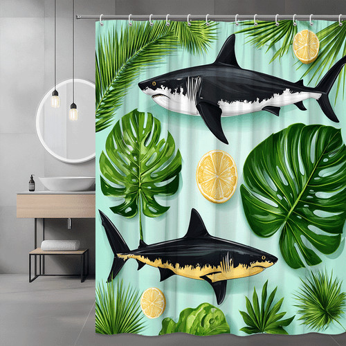 Tropical shark and - and, leaf