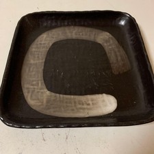 Black lacquer square tray - square,