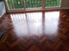 Stunning Mahogany Reclaimed Parquet Flooring - Bespoke Bitumen Removed