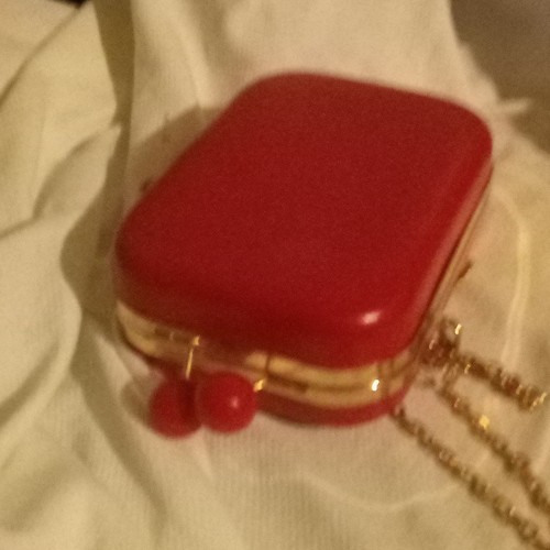 Red small rectangle clutch - rectangle,