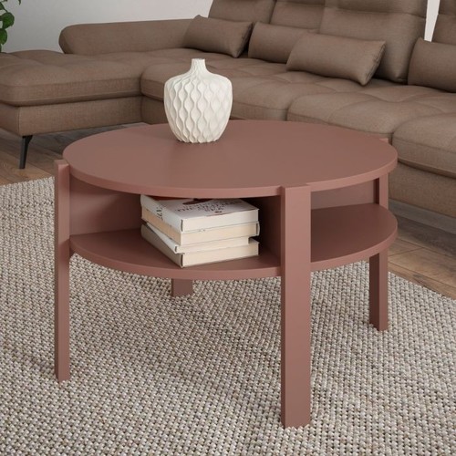 Round coffee table with open - round,