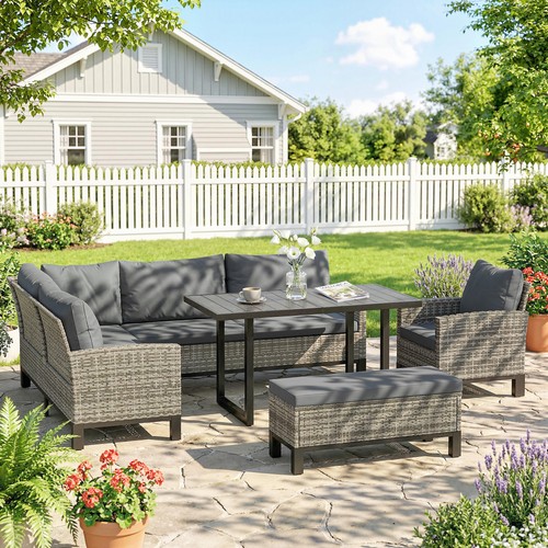 Rattan garden furniture corner - garden,