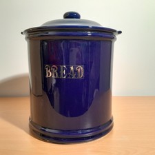 Navy Blue Vintage Bread Bin