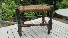 Vintage Stool Wicker wood