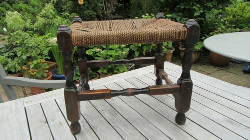 Vintage stool wicker - vintage, wood