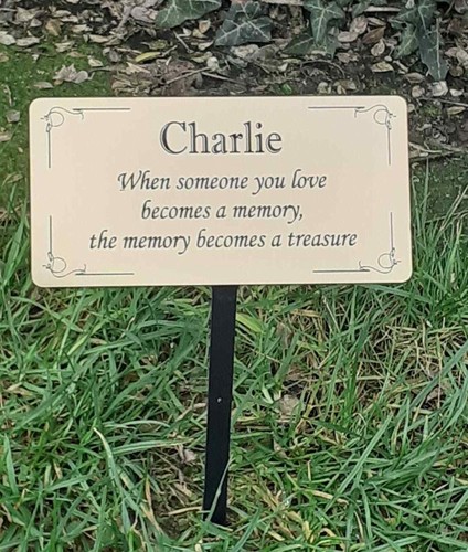Engraved memorial stake - engraved,