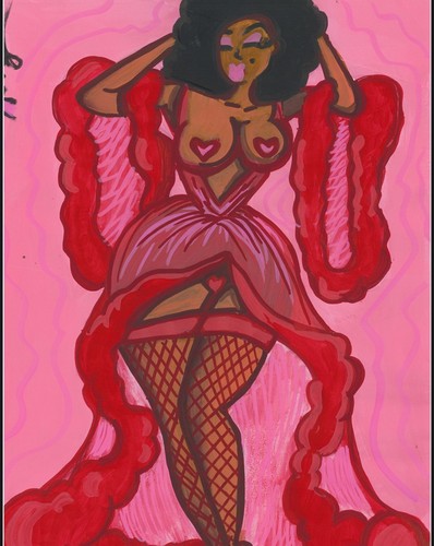 Adult cartoon woman burlesque - cartoon,