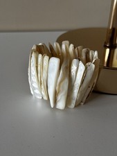 Genuine ivory shell elastic stretch bracelet vintage by Oriflame