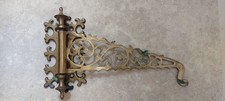 Victorian Brass Fireside Pan Hook Arm Pot Holder Crane Bracket Antique Superb 