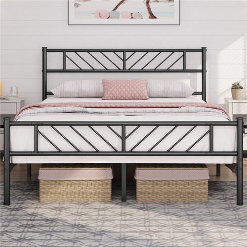 Metal bed frame with - bed, arrow