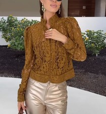 ZARA : ZW COLLECTION Lace Jacket with Puff Sleeves : 1758/103 : ALL SIZES