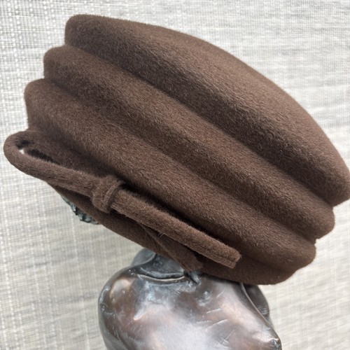 Vintage felt fur brown hat - vintage,