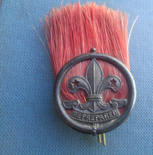 Boy Scout  Plume Badge Assistant Scoutmaster Silver Horse Hair  Vintage  c1940s