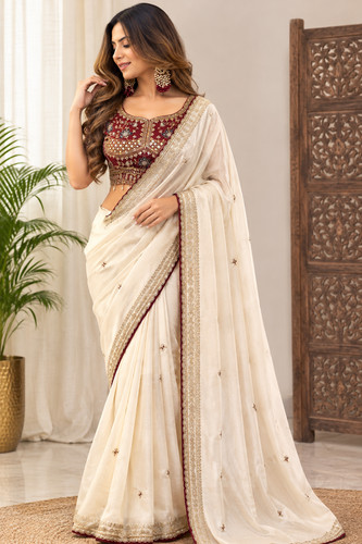 Rangoli saree with stitched - rangoli,