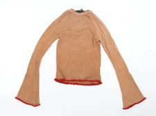 Zara Womens Orange  Polyester Blend Jumper Size S