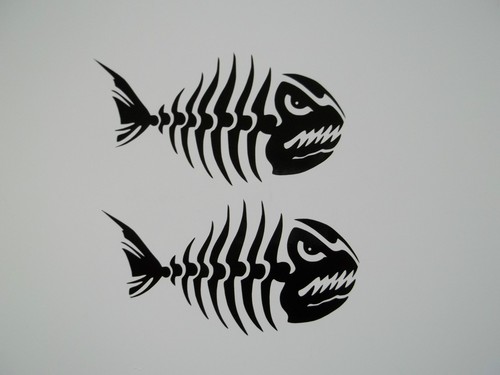 Angry fish bones stickers - angry,