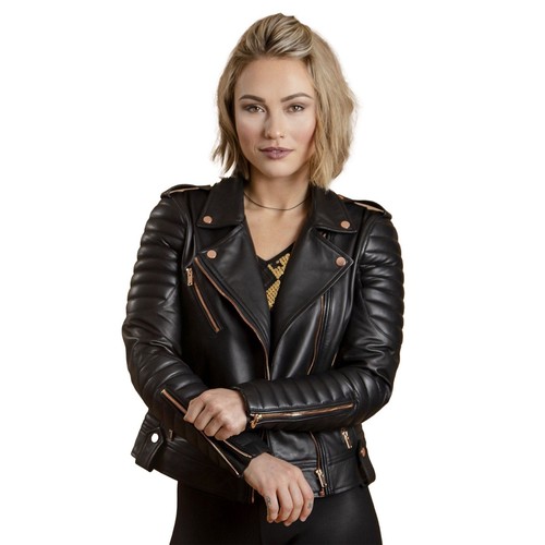 Women real leather jacket - women's,