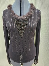 Frank Usher Brown Mesh Blouse