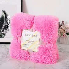 Faux Fur Fleece Throw Soft Warm Mink Large Sofa Bed Blanket Shaggy Bedroom 