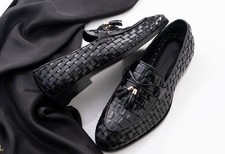 Handmade Men Black Crocodile