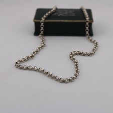 K22.0 Vintage 925 Silver Retro Chunky Belcher Chain Statement Necklace Size 20”