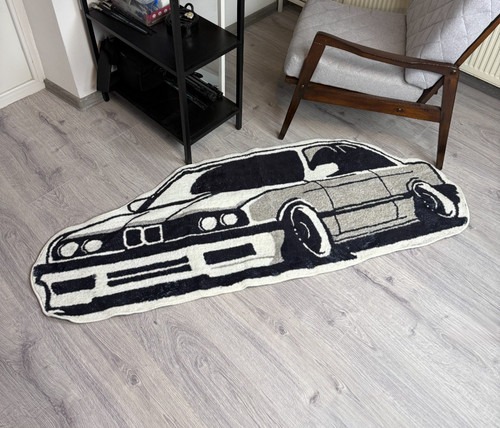 Bmw e36 e34 car silhouette - e34, rug