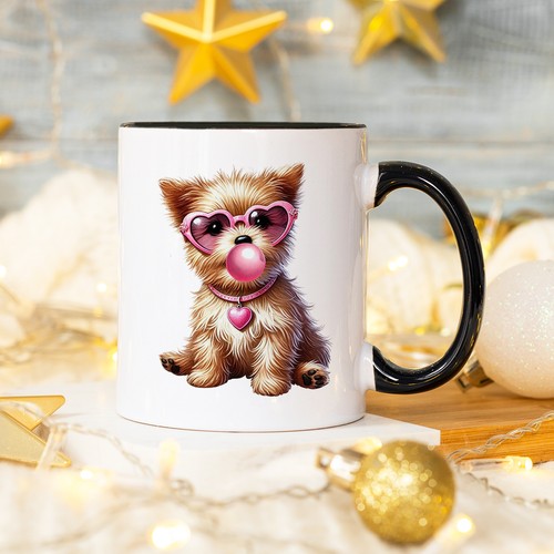 Yorkie puppy pink heart - yorkie,