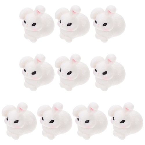 10pcs white resin bunny - resin,