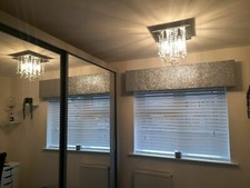 Glitter Grey Silver Window Pelmet