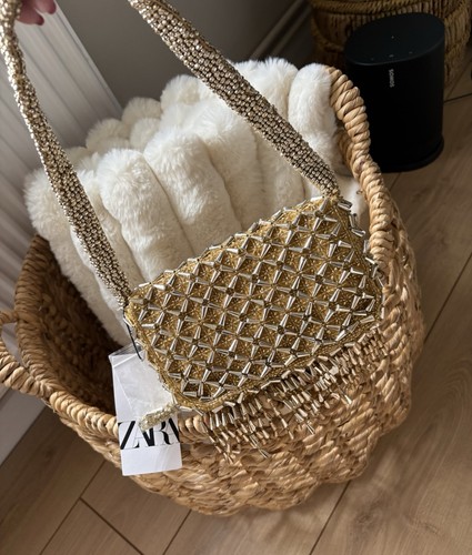 Zara gold embellished beaded - gold,