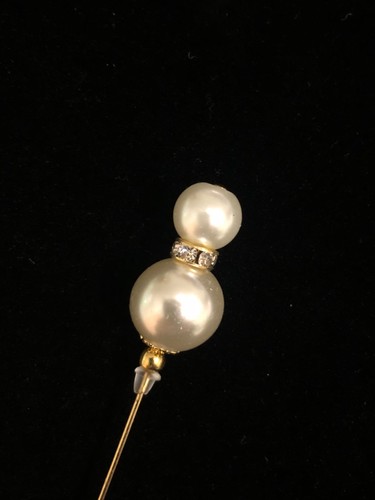 Handmade long pearl hatpin - long,