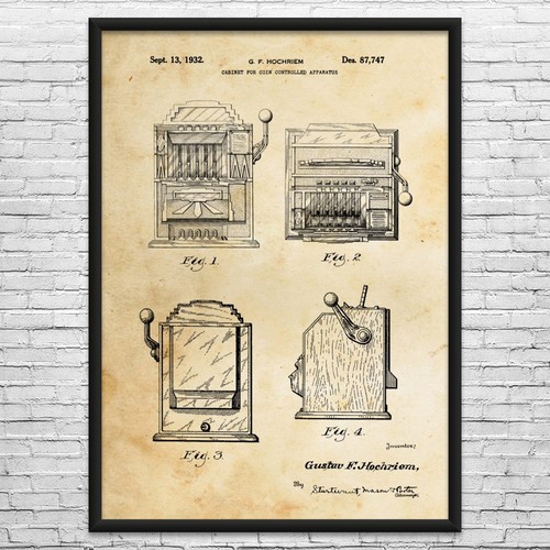 Slot machine patent wall - wall, art