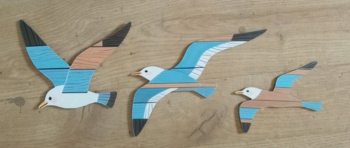 Flying seagulls flat - 3, (flat
