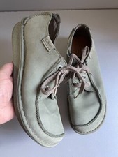 Clarks Unstructured Funny Dream khaki green lace up shoes uk 7 D eur 41