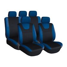 Blue and Black, Prestige, Car Seat Covers, Front & Rear: Plush Velour (8 Piece)