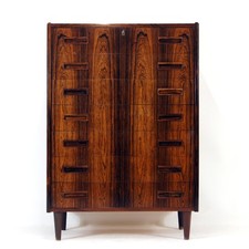Retro Vintage Danish Tall Boy Dresser Chest of Drawers Mid Century 60s Rosewood