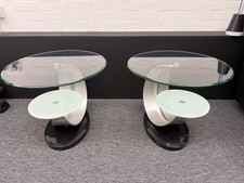 Modern Glass Side Tables Pair