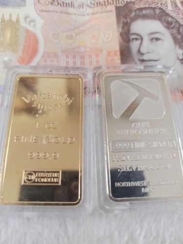1oz gold and silver ingots - gold,