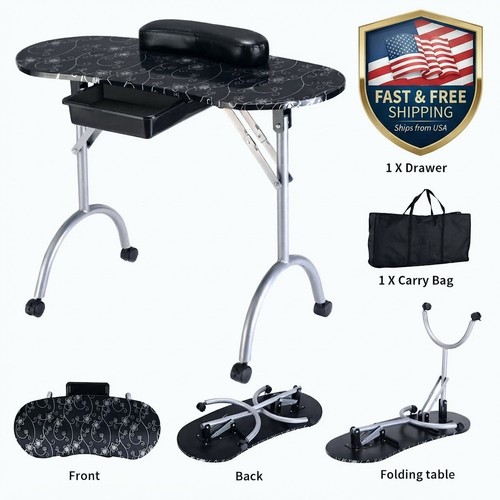 Black manicure nail table - black,