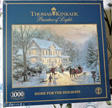 BNSIB Gibsons Thomas Kinkade "Home For The Holidays 1000 Piece Jigsaw Puzzle