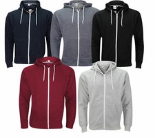 New Mens Plain Fleece Zip Up Top Zipper Hoody Sweatshirt Jacket Jumper Hoodie